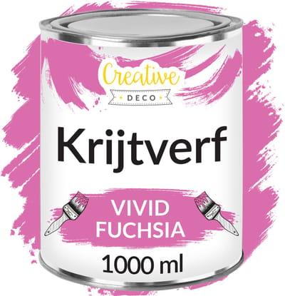 Creative Deco 1000 ml Fuchsia Roze Krijt-Verf | Mat en Wasbaar | Perfect voor Renovatie, Decoratie en Decoupage van Meubels | Egen en Gradient Effect Mogelijk