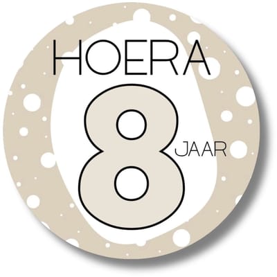 Sticker 8 jaar verjaardag | Stickervel 20 stuks | Traktatie decoratie kind