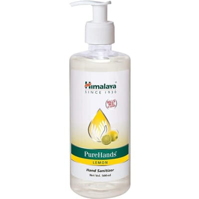 Himalaya Pure Hands Citroen Handdesinfectiemiddel 500ml Pak Doodt 99,9 Procent Bacteriën Sneldrogende Gel Reis Essentieel Zachte Huid Hygiëne Bescherming white