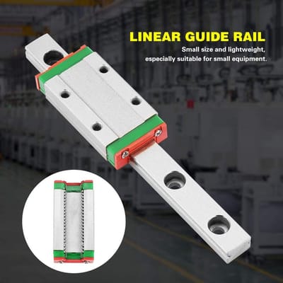 Dailygoods- Lineaire Geleiderail 100 mm - Hoge Precisie - Glijrail - Blok - Lagerstaal - Lichtgewicht