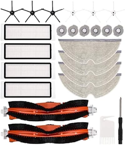 Reserveonderdelen Set 24-delig geschikt voor Xiaomi Roborock S5 max S6 Pure S6 MaxV- Hoofdborstels, Zijborstels, HEPA-filters, Schoonmaakdoeken, Onderhoudsgereedschap - Geschikt voor Diverse Merken