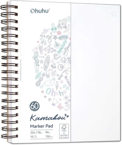 Alcohol Markers - Dubbelzijdig Schetsboek - 150GSM Papier - Vlekbestendig - Spiral Binding - Voor Kunstenaars