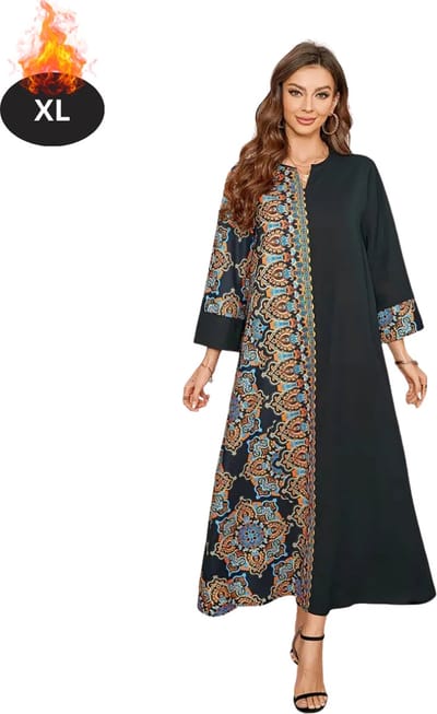 Bovista Islamitische Kleding - Djellaba Dames - Moslim Kleding - Arabisch Dames Kaftan - Alhamdulillah - Zwart XL