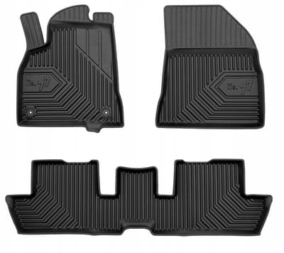 Frogum No.77 Luxe Rubberen Automatten Set - Geschikt voor PEUGEOT 3008 I (2009-2016) - 3-delig (Achtermat uit één stuk) - Perfecte Pasvorm - Geurloos TPE - 4 cm Hoge Rand - Zwart