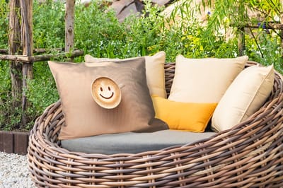 Buitenkussens - Tuin - Koffie - Melkschuim - Lach - Beige - 50x30 cm