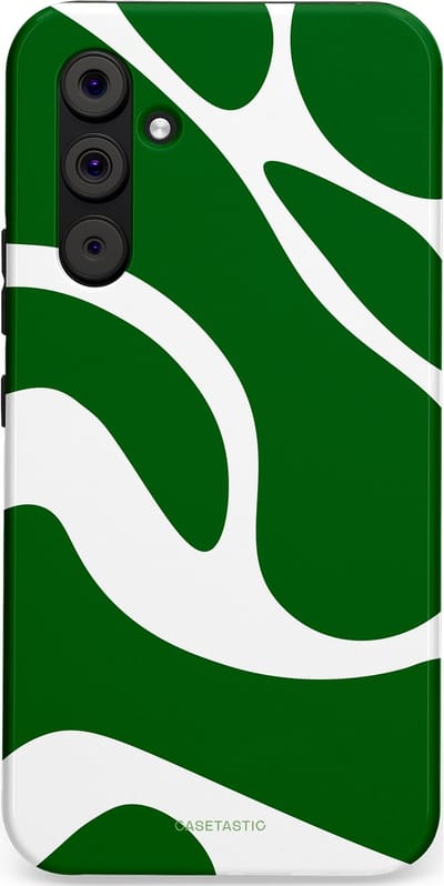 Casetastic Hoesje Geschikt voor Samsung A54 (5G) - Stijlvolle Beschermende Duo-layer Case - Groene Golven