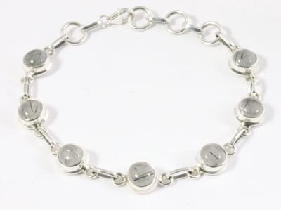 Zilveren armband met zwarte rutielkwarts