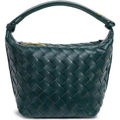 Groentemand Handgeweven Tas Modieuze Eenvoudige Casual Schoudertas High-end Gevoel Okseltas Emmerzak 21*12*15