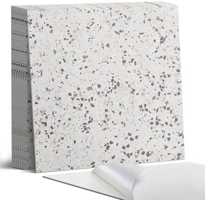 Coloray Plaktegels - Patroon met kleine steentjes Portugese Tegels - 30 cm x 30 cm - Grijs Plaktegels - 9 stuks - Vierkant PVC Tegels - Plaktegels Keuken - Zelfklevende Vloertegels - Vinyltegels Vloer Zelfklevend - Zelfklevende Tegels