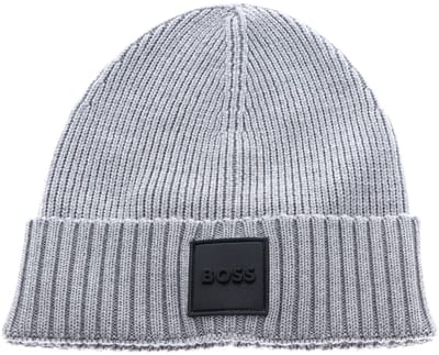 BOSS muts Flavio Beanie Silver Lichtgrijs