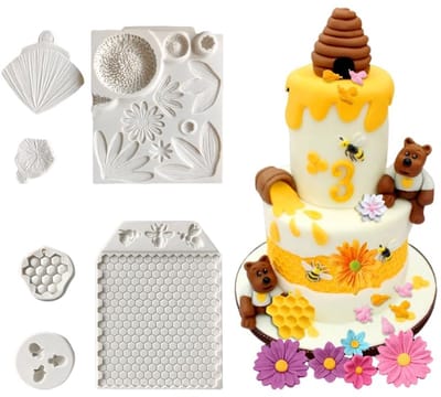 OmGoods - Dailygoody - Fondant Mallen Set - 3D Cake Moulds - Hoogwaardige Siliconen - 6PCS Fondant Molds - Voor Taartdecoratie - Creatief Bakken
