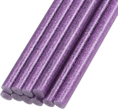 Mini Lijmpatronen Paars Glitter - 10 Stuks voor Hobby en Knutselen