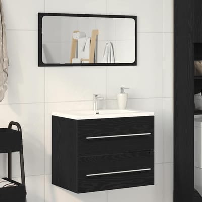 vidaXL - Wastafelkast - 60x38,5x48 - cm - spaanplaat - zwart - eikenkleurig