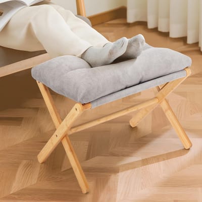 Opvouwbare Voetsteun - Bamboe Houten Kruk - 54 x 34 x 36 cm