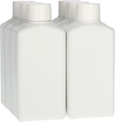 6 x Plastic Fles 250 ml Schroefdop wit - Rechthoekig - Gerecycled HDPE Kunststof- Gerecycled HDPE Kunststof - Onbreekbaar - ca. 70% minder Co2 uitstoot door gerecycled materiaal - 6 stuks