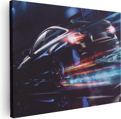 Artaza Canvas Schilderij Sportauto - 40x30 cm - Klein - Muurdecoratie Auto - Wanddecoratie Abstract - Kamer Accessoires
