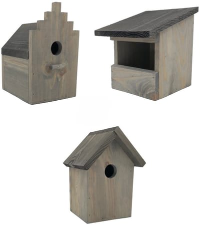 GARDEN SPIRIT Set van 3 Diverse Nestkastjes en Vogelhuisjes