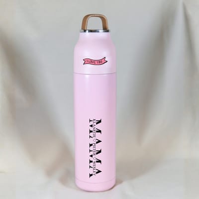 Gepersonaliseerd Cadeau voor Mama - Thermosfles met Eigen Namen - Roze Thermosfles 500ml - Thermosbeker Koffie - Thermosbeker Travel Mug - Moederdag - Moederdag Cadeautje - Moederdag Cadeau