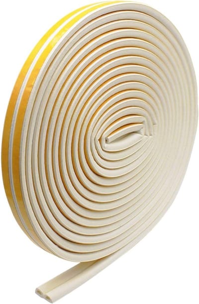 Zelfklevende D-profiel Sealing Tape voor Deuren en Ramen, 12 m, Waterdichte Rubberstrips voor Koude Tocht en Geluidsisolatie, Ideaal voor Raam- en Deurkieren