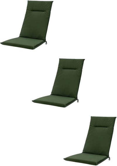 Madison - Tuinkussens - Hoge Rug - 3 st - Eco Olive Green - 123x50cm - Groen - Met lint