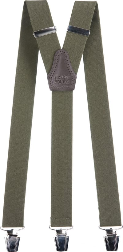 Pierre Mouton Sterke Bretel - Bretels - Volwassenen - Heren - Army Donker - 120cm - 3 brede clips - M - L