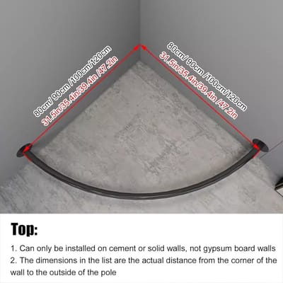 Hoekgordijnroede Boogsteun - Metalen Wandpaal - Kleedkamer Privacy - Montage Kamer Inrichting - 90 cm Lengte - Goud