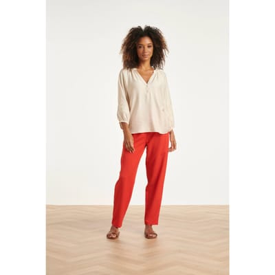 Smashed Lemon Elegante pantalon met plooi en hoge taille |