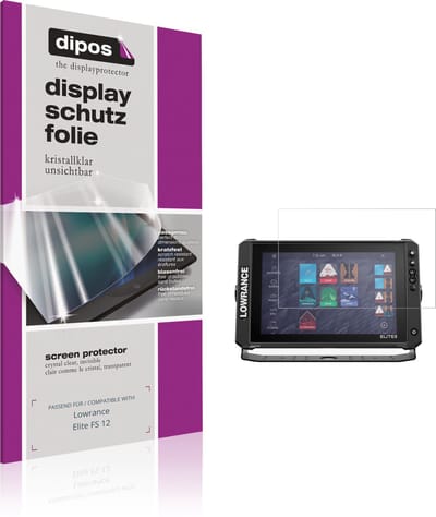 dipos – 2x Beschermfolie geschikt voor Lowrance Elite FS 12 | Krasbestendige & heldere Screenprotector Ultra-Thin