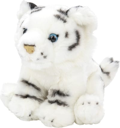 Nature Planet Tijger knuffel - wit - 18 cm - knuffeldier