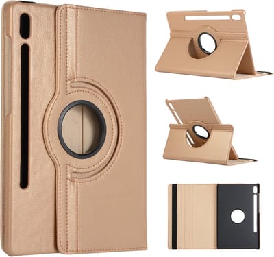 Draaibaar Hoesje - Rotation Tabletcase - Multi stand Case Geschikt voor: Samsung Galaxy Tab S7 T870 2020 | Samsung Galaxy Tab S8 - 11 inch - goud