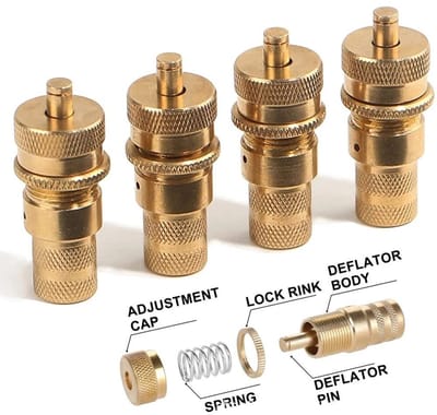 Dailygoods- Bandendeflator - 4 Stuks - Luchtontspanners - Ontspanning Ventiel 6-30 PSI - Universele Ontspanner - Geschikt voor Auto/Truck/Motor - Bandenspanning