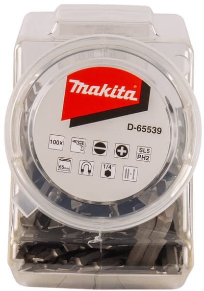 Makita Schroefbit Dubbel PH2-SL5 65mm In Pot 100 Stuks - D-65539