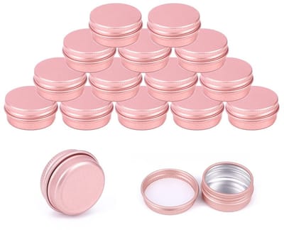 Dailygoods- Aluminium Potten 15 Stuks - Lege Cosmetica-Containerpotten - Ronde Blikken voor Lippenbalsem - Lichtgewicht en Duurzaam - Schroefdop en Waterdicht - Cosmetica Potjes