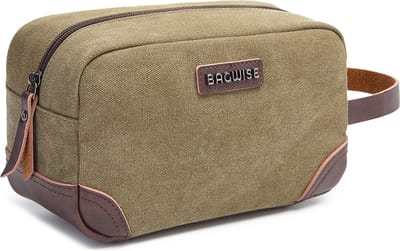 Bagwise® - Toilettas - Reistas - Travel Organizer - Reis Etui - Ophangbaar - Heren - Dames - Vintage Canvas - 1316 Groen