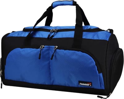 Grote Sport Holdall Plunjezak Zwart/Blauw - Duffle Reiszak voor Sport en Weekendje Weg