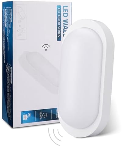 LED Wandlamp met Bewegingsmelder en Schemersensor voor Binnen en Buiten, IP44, 4000K, 160°
