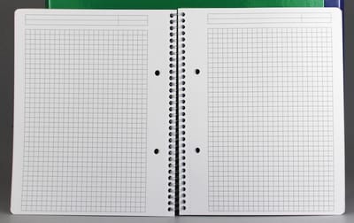 5X  Gallery Traditional spiraalschrift formaat A4 geruit 5 mm geassorteerde kleuren 160 bladzijden