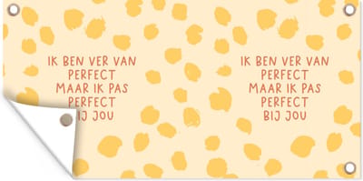 Schuttingposter Liefde - Spreuken - Ik pas perfect bij jou - Quotes - 200x100 cm - Tuindoek