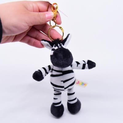 Pluche Dieren Pluche Sleutelhanger Wolf Nijlpaard Koala Wasbeer Bosdier Hanger Tijger Giraf Schattig Cartoon black