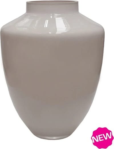 Vaas Tugela M | Medium | Ivory - Pastel Wit - Beige | Mond geblazen glas | Glans | Ø28 x H36 cm