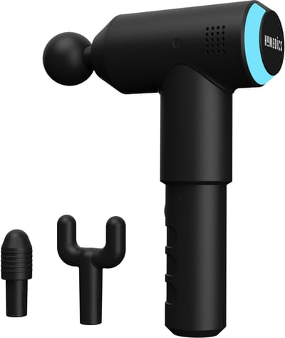 HoMedics PGM200 Draadloze Massage Gun - Lichtgewicht Design - 3 Opzetstukken - 3 Intensiteitsinstellingen - 1 uur Batterijduur - Oplaadbaar - Massageapparaat - Zwart