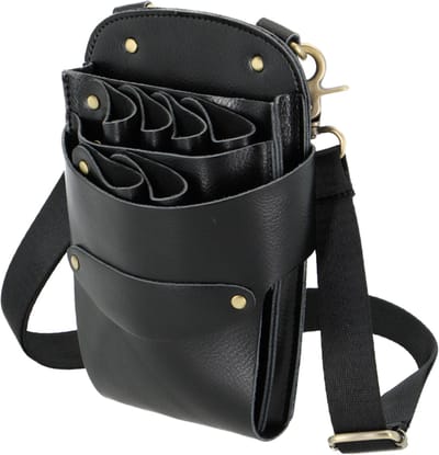 Somstyle Kapperstas - 14 x 20 x 4 CM - Kappers Heuptas - Leer - Scharen Holster - Zwart