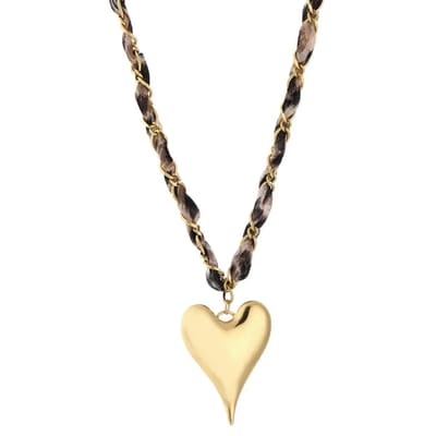 Bijoutheek Collier Bandana Stof Hart Leopard