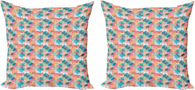 ABAKUHAUS Kleurrijke kussensloopset (2 stuks), boho regenboogkleur 50 cm, meerkleurig