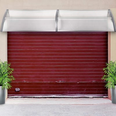 Deurluifel Overkapping - Huisdeur Luifel - Bescherming tegen Weer - Polycarbonaat Dakpaneel - 300 x 100 cm - Grijs