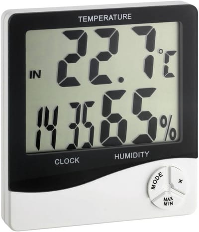 Digitale Thermo-Hygrometer voor Binnentemperatuur en Luchtvochtigheid met Tijd