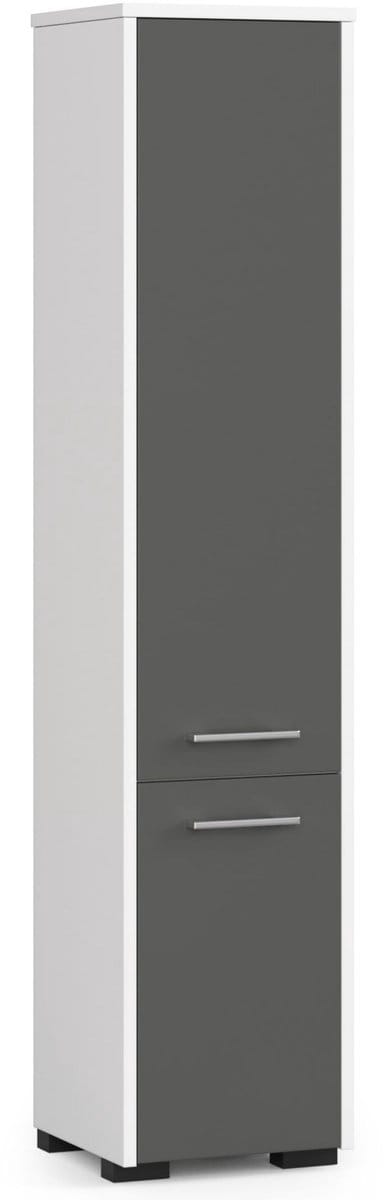 Kolomkast voor Badkamer FIN / AKORD Furniture Factory / Wit - Grafietgrijs / 30 x 140 x 30 cm