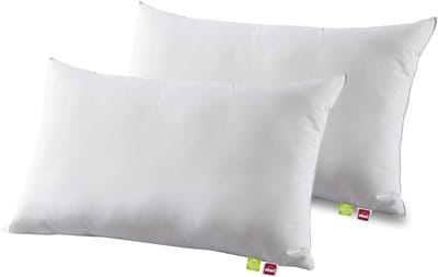 Set van 2 Kussens Biologisch Katoen Wit 45x70 cm Gemaakt in Frankrijk
