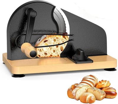 Broodsnijder - Broodplakker - Gelijkmatig Snijden - Verstelbare Dikte - 0-2 cm - Houtkleur