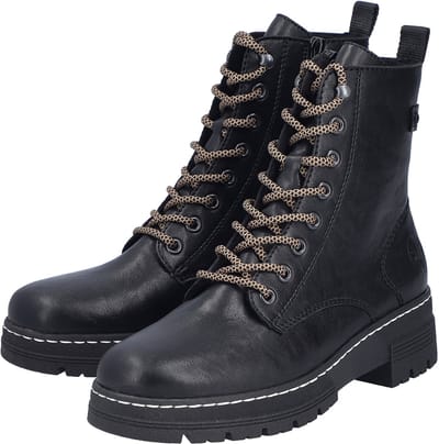 Rieker dames bikerboots enkellaars 73850-00 zwart